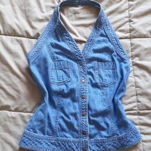 Vintage denim halter top